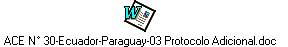 ACE N 30-Ecuador-Paraguay-03 Protocolo Adicional.doc