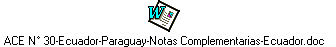 ACE N 30-Ecuador-Paraguay-Notas Complementarias-Ecuador.doc